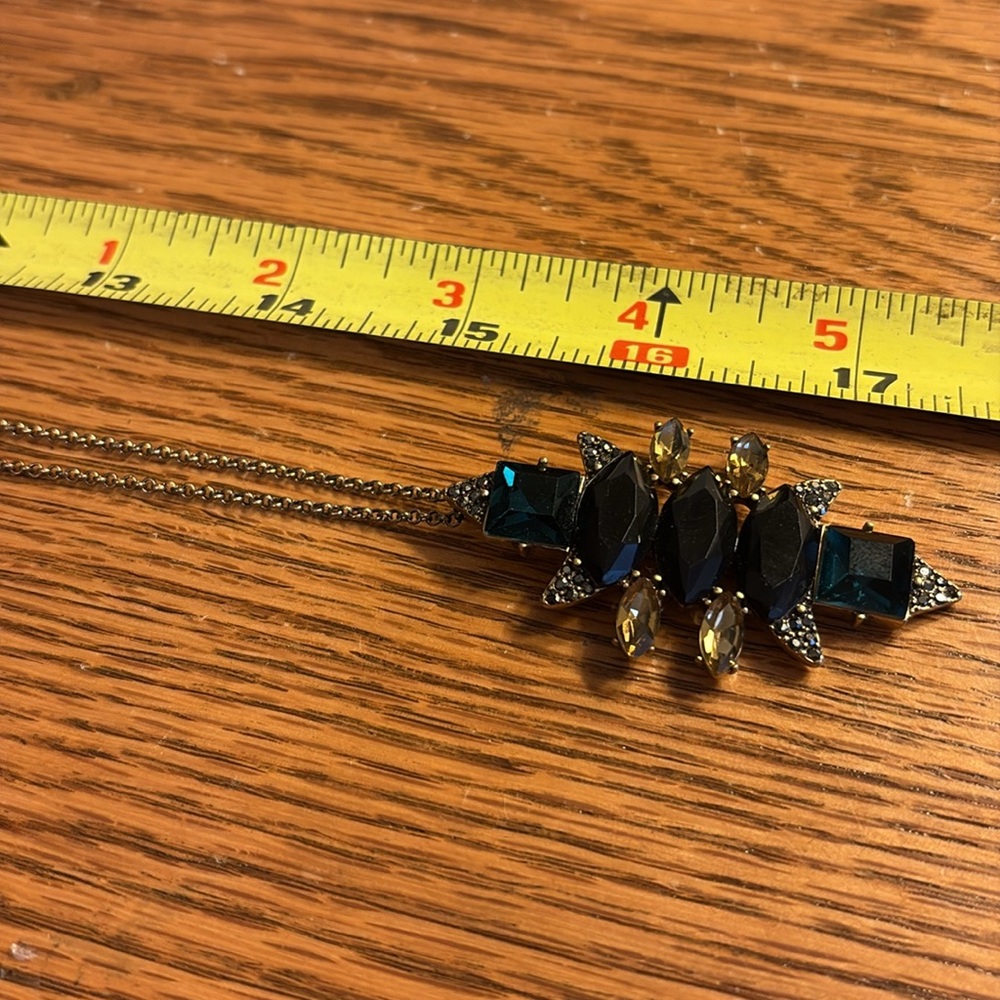 J.Crew Elegant Blue and Black Pendant Necklace - Picture 5 of 7